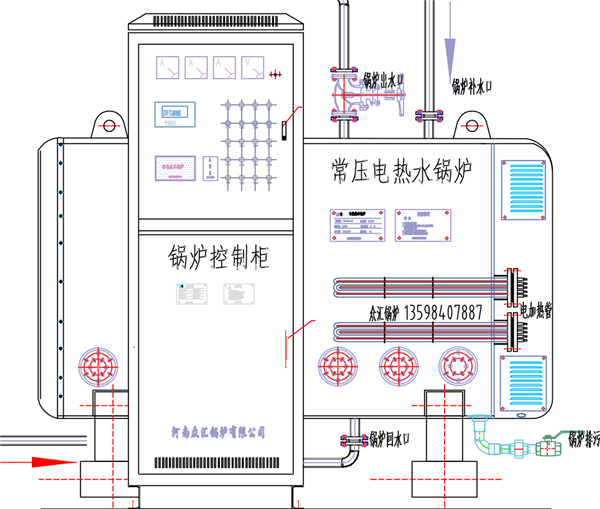 720KW电热水锅炉发往徐州；商场供暖